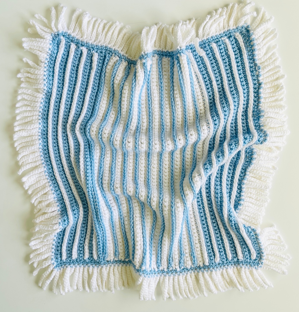 Crochet Baby Blue and White Stripes